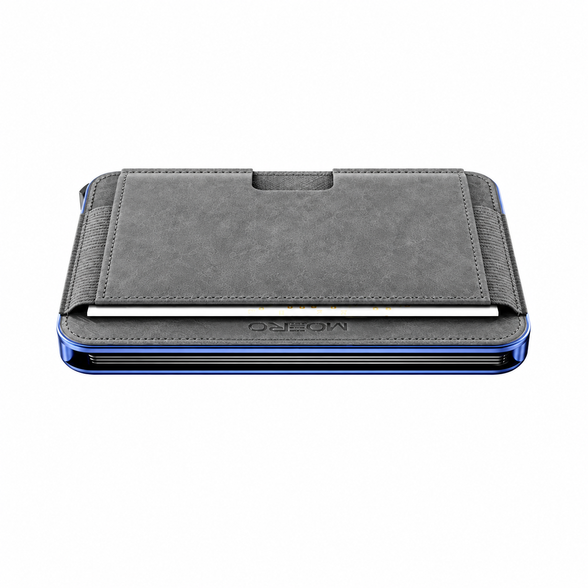 Moero M2 Pro SUPERIOR Grey MagSafe Wallet  – Portafoglio RFID in Alluminio e microfibra scamosciata
