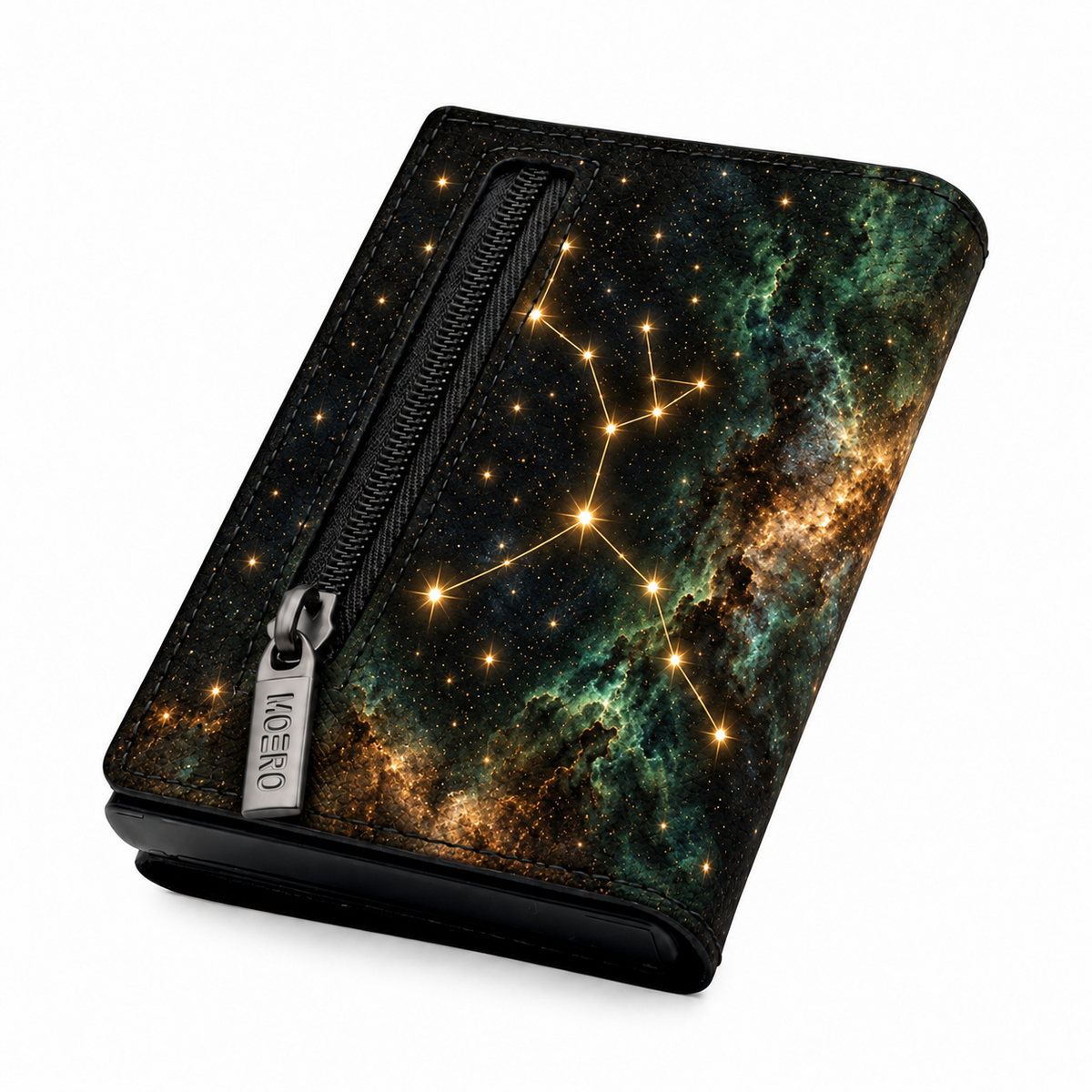 Moero Pro – Vergine – Zodiac Limited Edition – Portafoglio RFID in Vera Pelle Saffiano con Chiusura Magnetica e Portamonete Zip