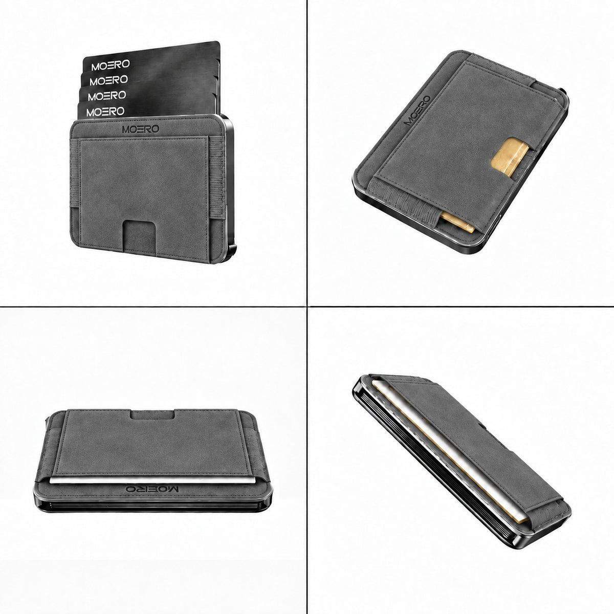 Moero M2 ULTRA SUPERIOR microfibra scamosciata MagSafe Wallet con Apple Find My Integrato – Portafoglio RFID in Alluminio e Alcantara