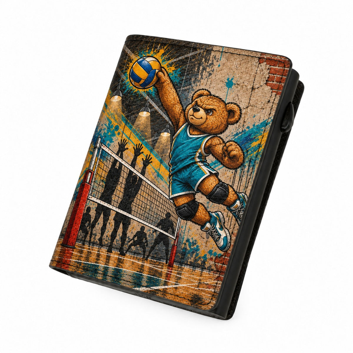 Moero Pro - Teddy Volley - Sport Limited Edition – Portafoglio RFID in Vera Pelle Saffiano con Chiusura Magnetica e Portamonete Zip