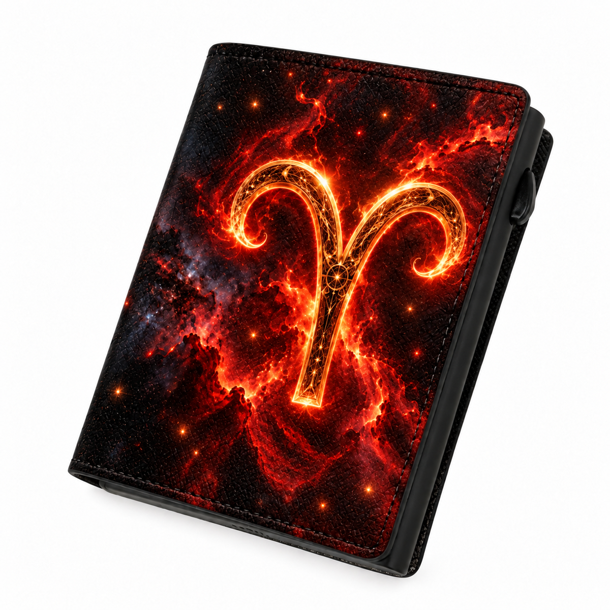 Moero Pro – Ariete – Zodiac Limited Edition – Portafoglio RFID in Vera Pelle Saffiano con Chiusura Magnetica e Portamonete Zip
