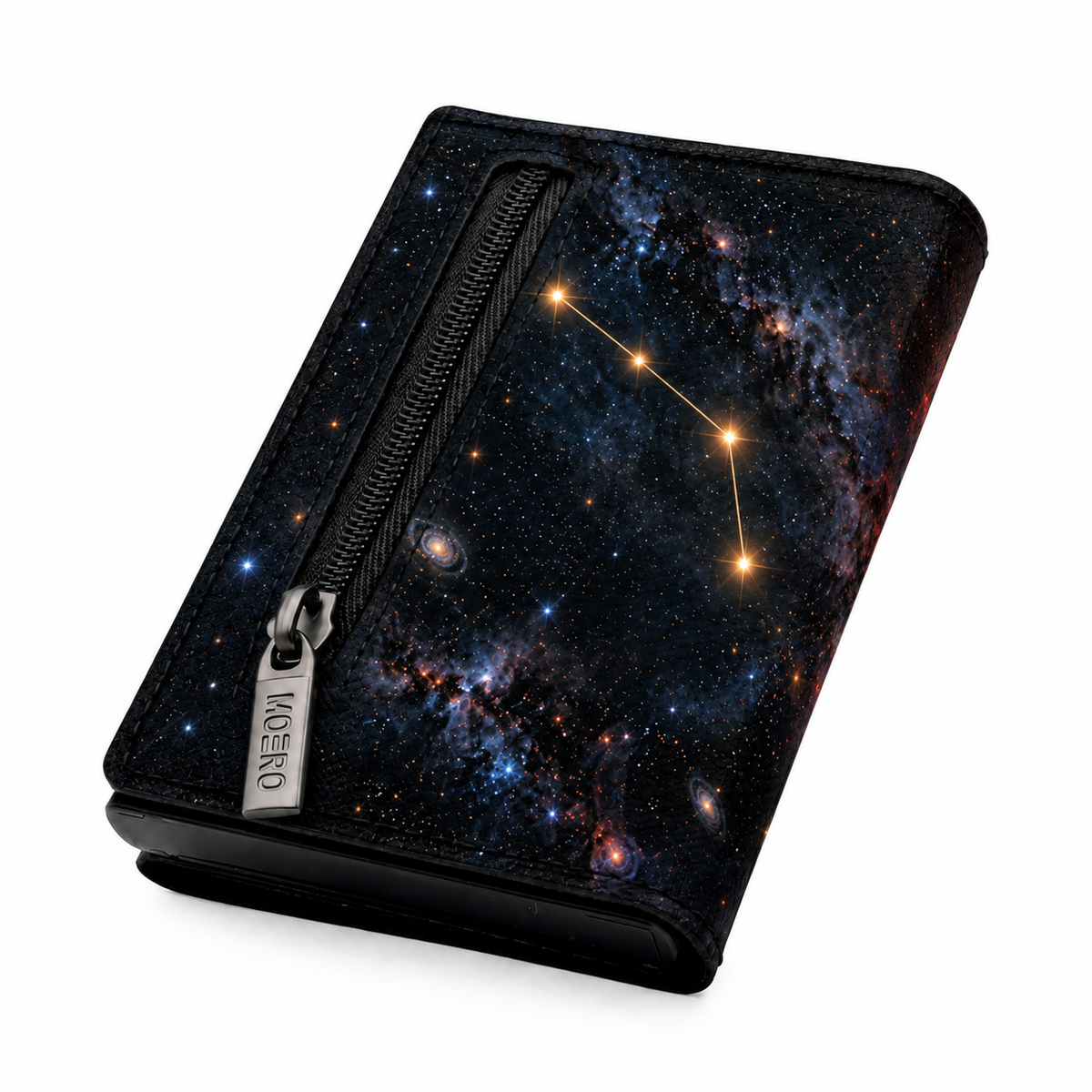 Moero Pro – Ariete – Zodiac Limited Edition – Portafoglio RFID in Vera Pelle Saffiano con Chiusura Magnetica e Portamonete Zip