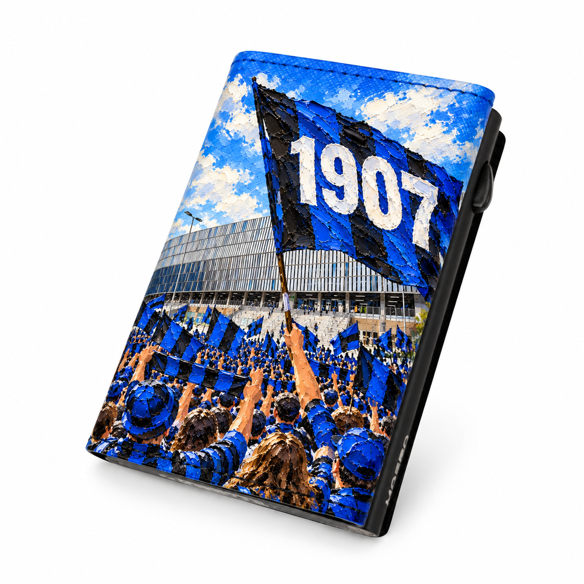 Moero Pro Zip – Atalanta – Passione Calcio Limited Edition – Portafoglio RFID in Vera Pelle Saffiano con Chiusura Magnetica e Portamonete Zip