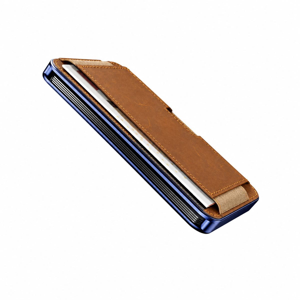 Moero M2 Pro Crazy Horse Nocciola MagSafe Wallet  – Portafoglio RFID in Alluminio e Vera Pelle