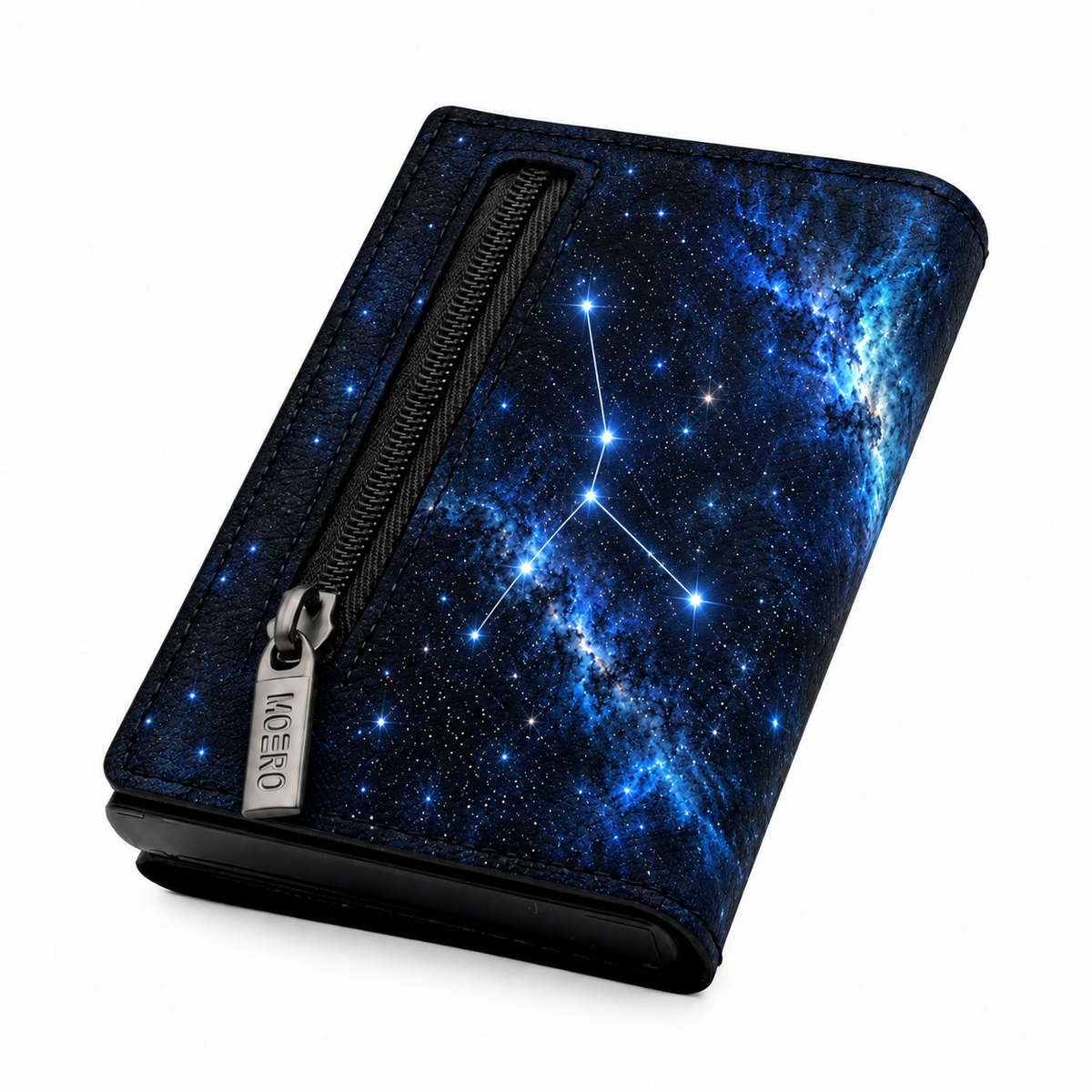 Moero Pro – Cancro – Zodiac Limited Edition – Portafoglio RFID in Vera Pelle Saffiano con Chiusura Magnetica e Portamonete Zip