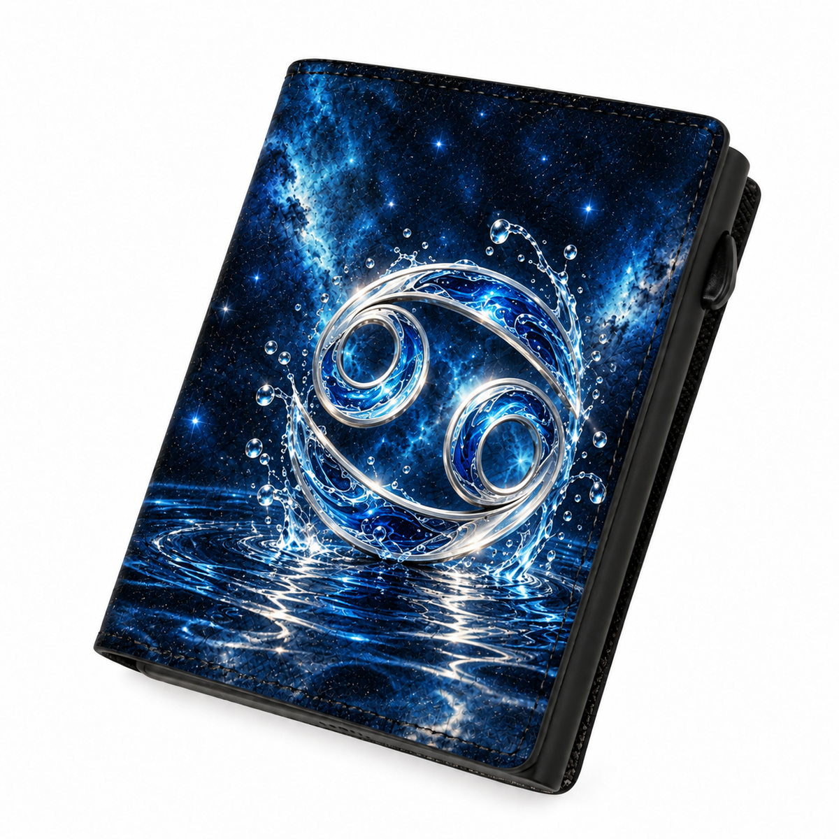 Moero Pro – Cancro – Zodiac Limited Edition – Portafoglio RFID in Vera Pelle Saffiano con Chiusura Magnetica e Portamonete Zip