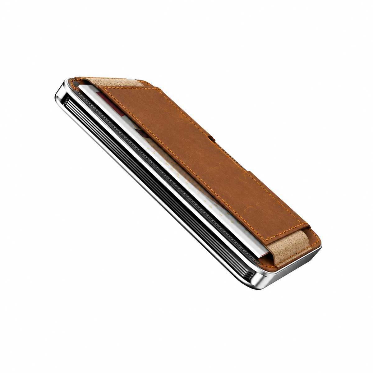 Moero M2 Pro Crazy Horse Nocciola MagSafe Wallet  – Portafoglio RFID in Alluminio e Vera Pelle
