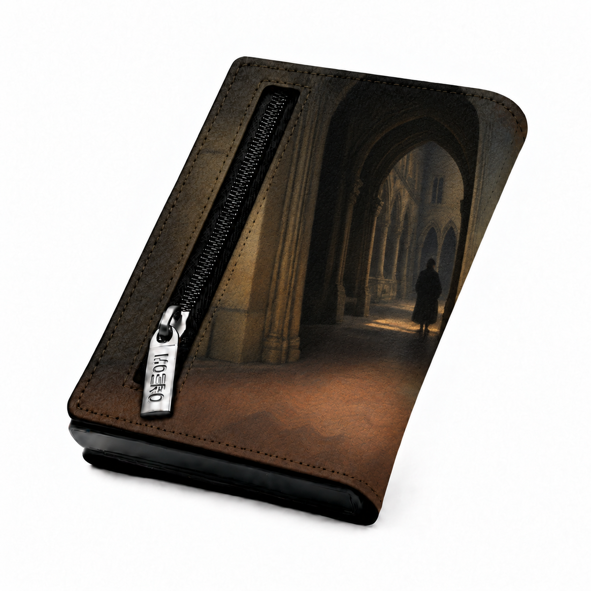 Moero Pro Zip - Il bacio di Hayez - Arte Limited Edition – Portafoglio RFID in Vera Pelle Saffiano con Chiusura Magnetica e Portamonete Zip