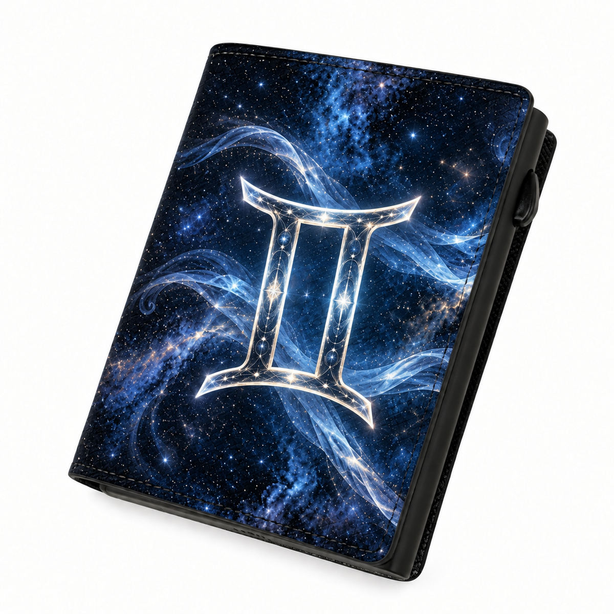 Moero Pro – Gemelli – Zodiac Limited Edition – Portafoglio RFID in Vera Pelle Saffiano con Chiusura Magnetica e Portamonete Zip