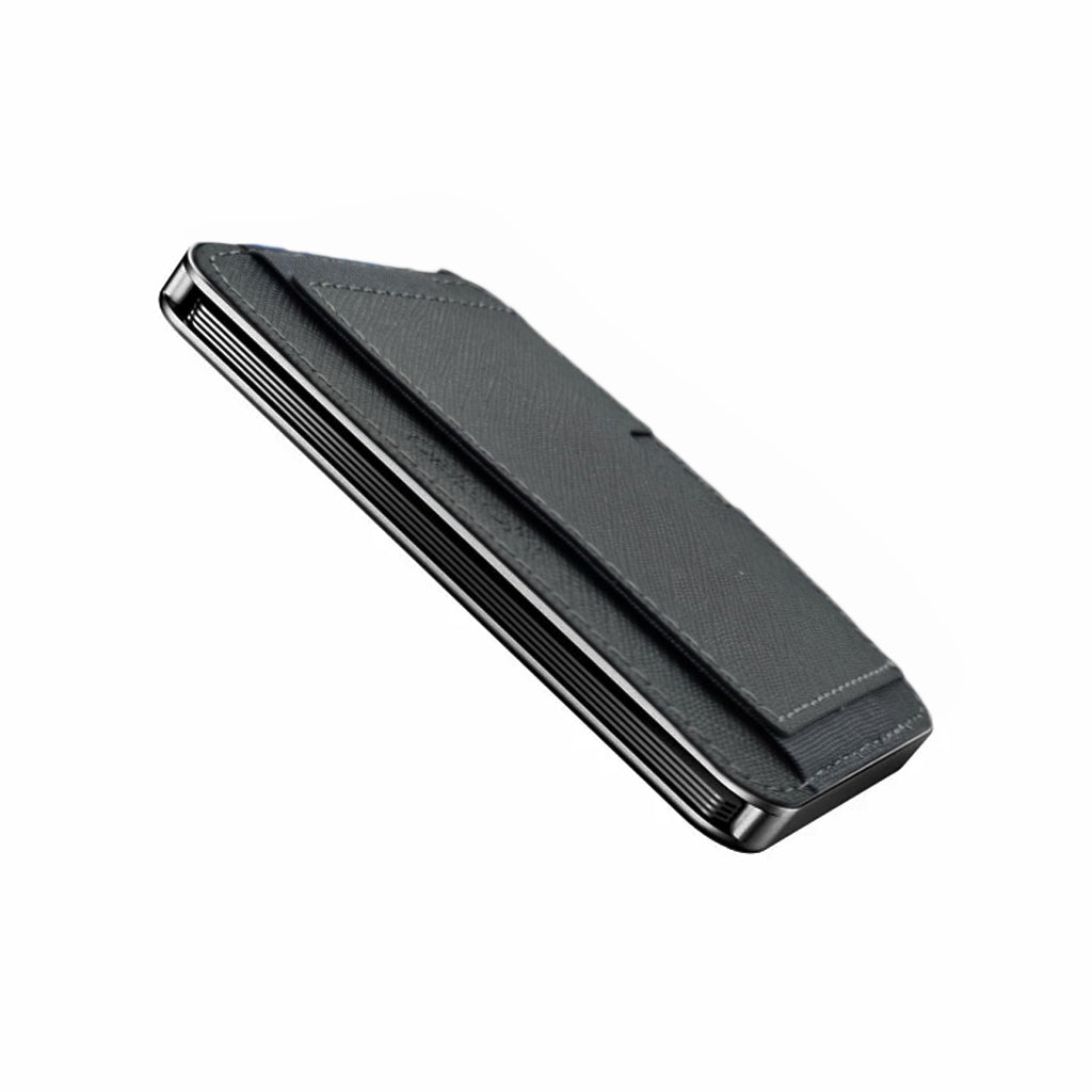 Moero M2 Pro Saffiano Grey MagSafe Wallet  – Portafoglio RFID in Alluminio e Vera Pelle Antigraffio