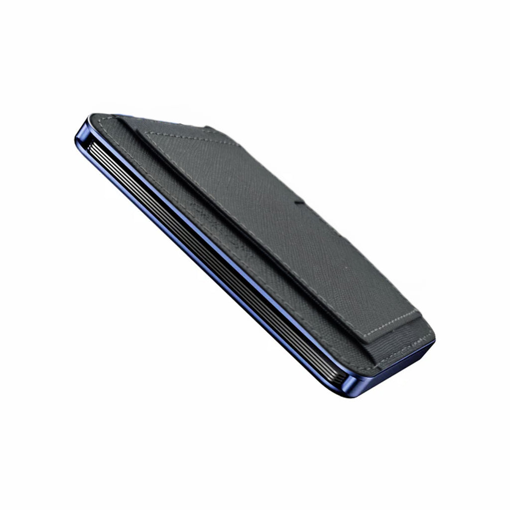 Moero M2 Pro Saffiano Grey MagSafe Wallet  – Portafoglio RFID in Alluminio e Vera Pelle Antigraffio