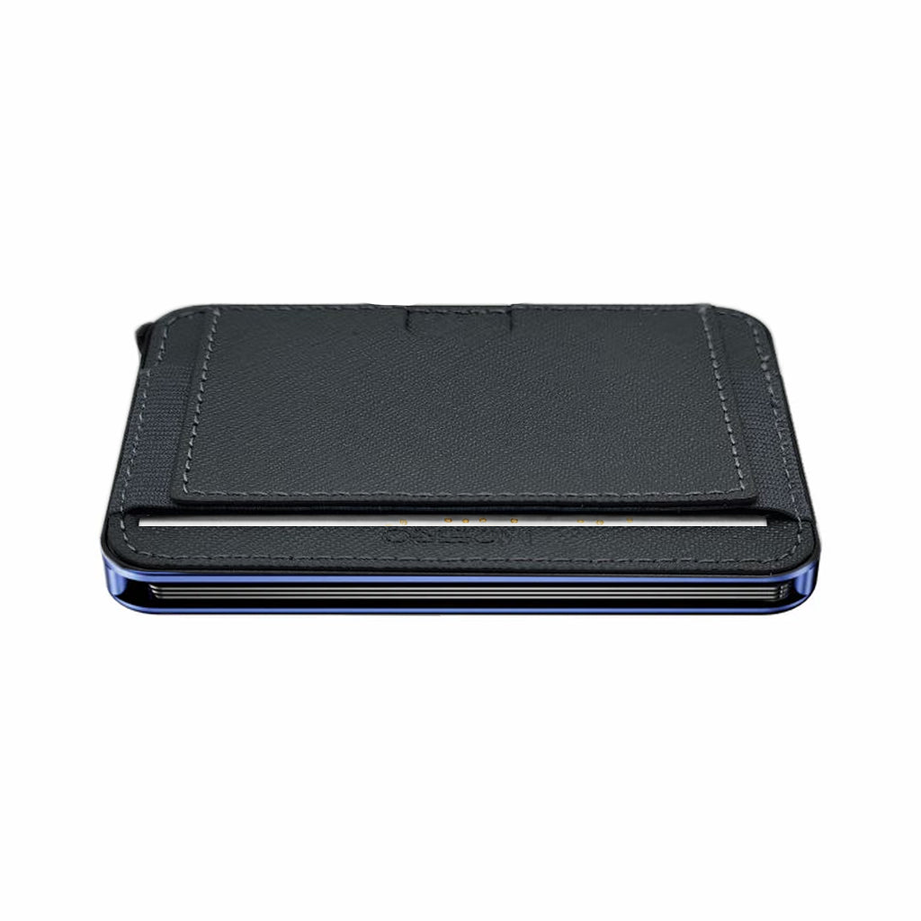 Moero M2 Pro Saffiano Grey MagSafe Wallet  – Portafoglio RFID in Alluminio e Vera Pelle Antigraffio