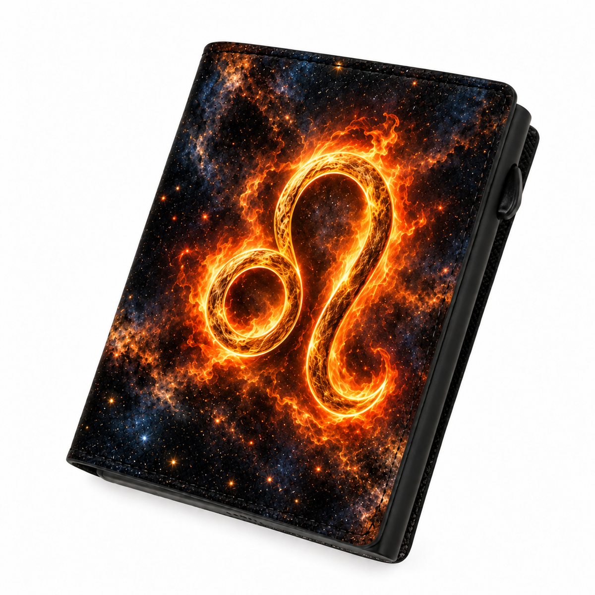 Moero Pro – Leone – Zodiac Limited Edition – Portafoglio RFID in Vera Pelle Saffiano con Chiusura Magnetica e Portamonete Zip
