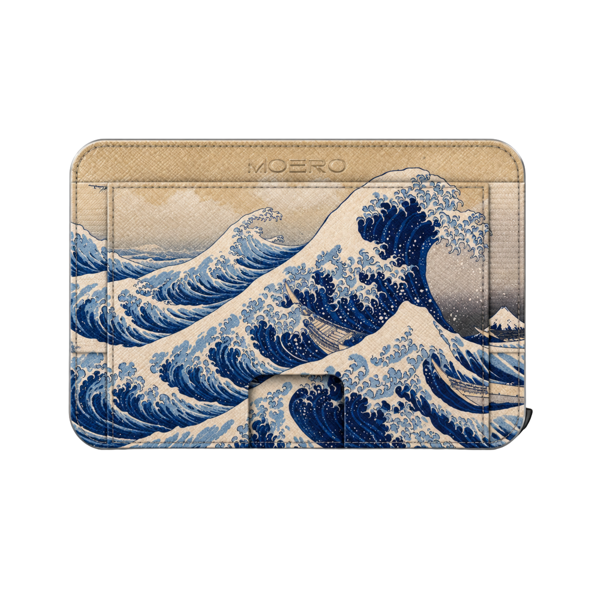Moero M2 Pro - Grande Onda Limited Edition - MagSafe Wallet  – Portafoglio RFID in Alluminio e Vera Pelle Saffiano Antigraffio