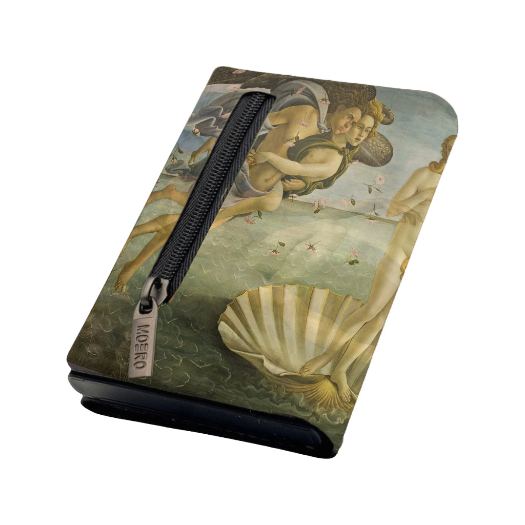 Moero La nascita di Venere Limited Edition – Portafoglio RFID in Vera Pelle Saffiano con Chiusura Magnetica e Portamonete Zip