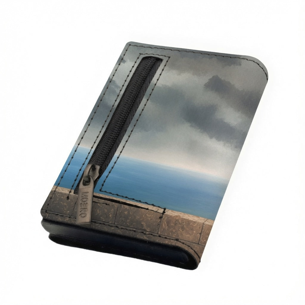 Moero Il figlio dell'uomo Limited Edition – Portafoglio RFID in Vera Pelle Saffiano con Chiusura Magnetica e Portamonete Zip