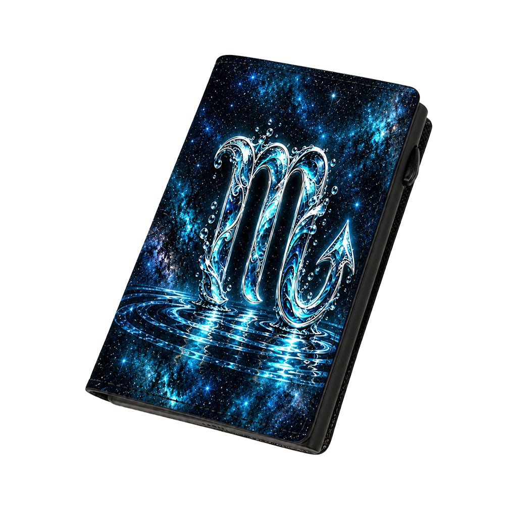 Moero Pro Zip – Scorpione – Zodiac Limited Edition – Portafoglio RFID in Vera Pelle Saffiano con Chiusura Magnetica e Portamonete Zip
