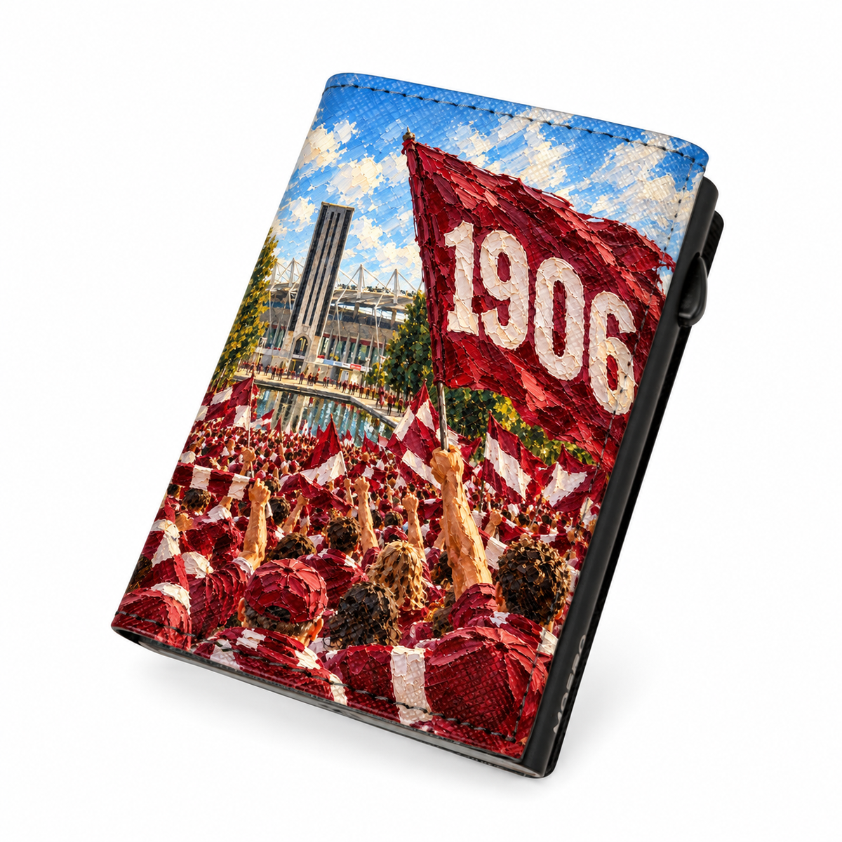 Moero Pro Zip – Torino – Passione Calcio Limited Edition – Portafoglio RFID in Vera Pelle Saffiano con Chiusura Magnetica e Portamonete Zip