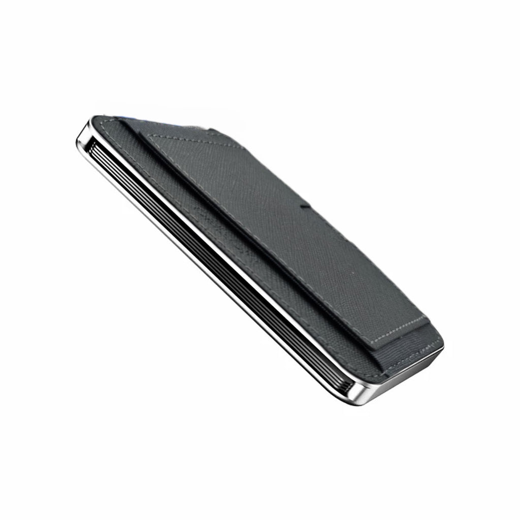 Moero M2 Pro Saffiano Grey MagSafe Wallet  – Portafoglio RFID in Alluminio e Vera Pelle Antigraffio