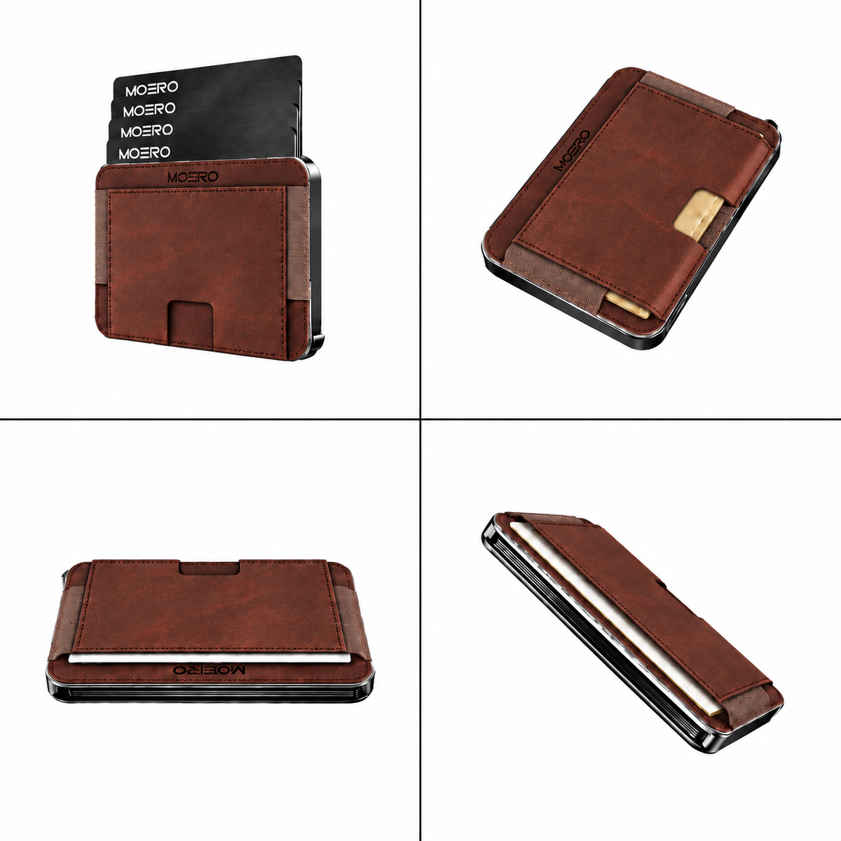 Moero M2 ULTRA Crazy Horse MagSafe Wallet con Apple Find My Integrato – Portafoglio RFID in Alluminio e Vera Pelle